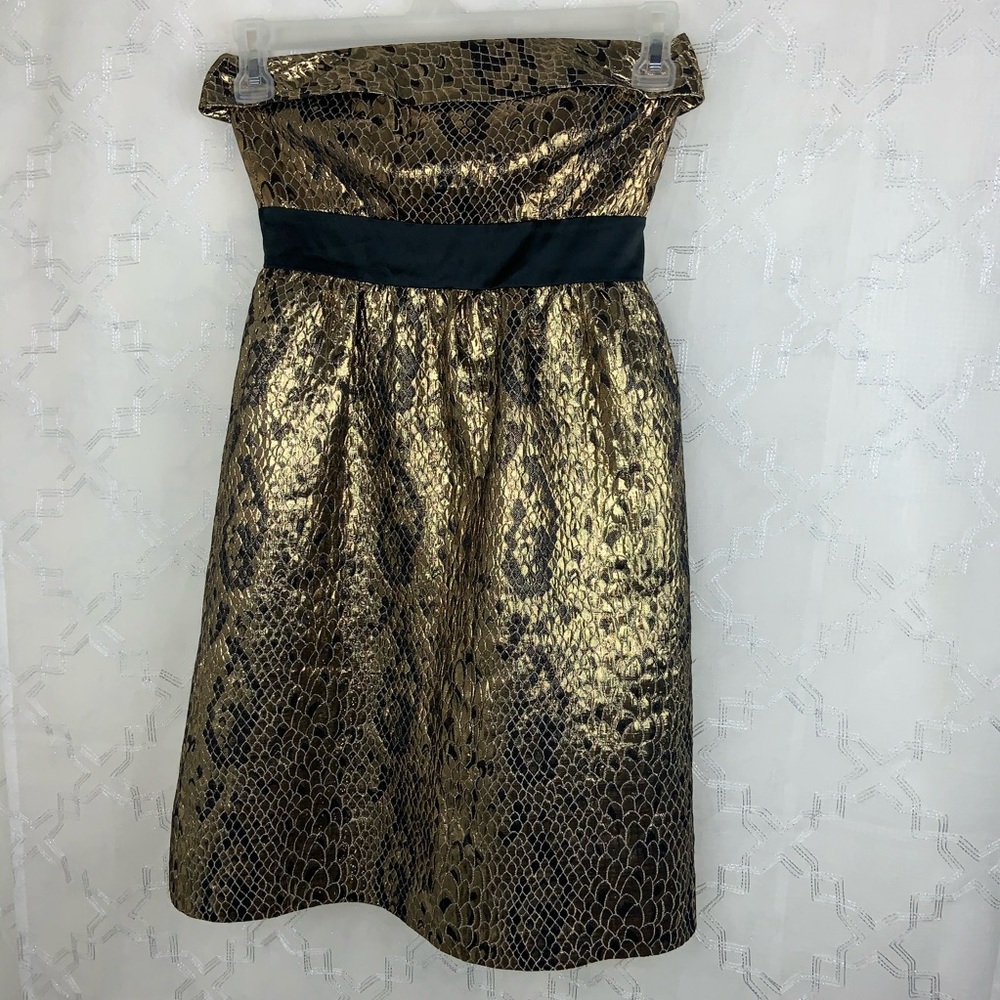 Gianni bini gold shimmer animal prints dress sz 0
